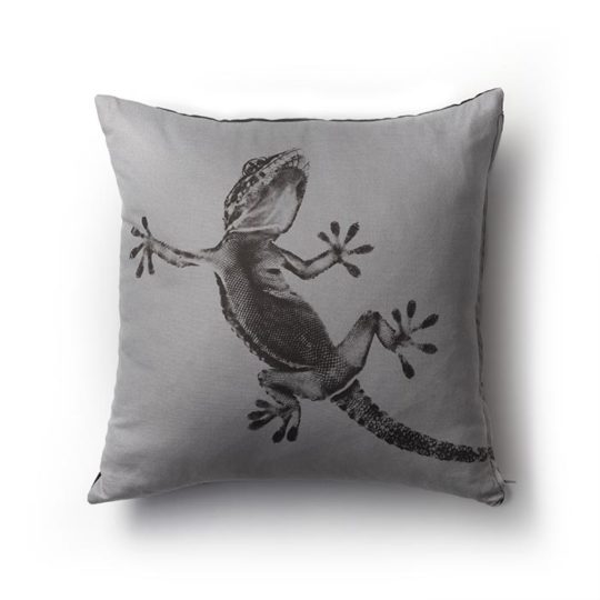 Cuscino Gecko bicolorore grigio nero fashionature cotone 100% AZO free