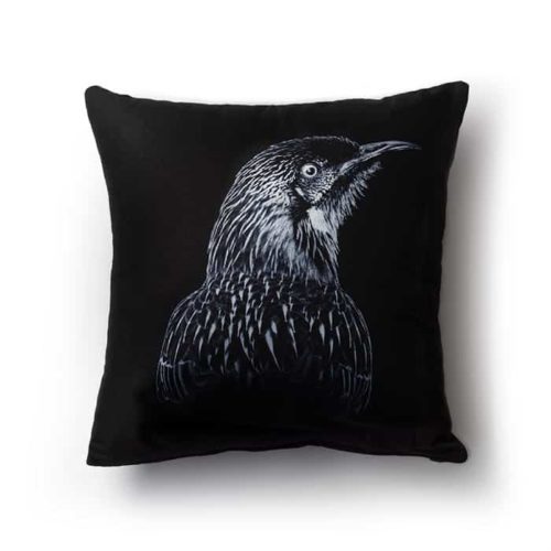 Cuscino Red Wattlebird-nero fashionature AZO free
