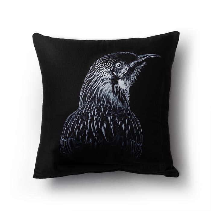 Cuscino Red Wattlebird-nero fashionature AZO free