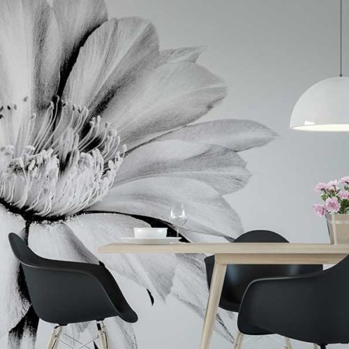 WALLPAPER FLOREALE WHITE Wallpaper - pillow - carta da parati e cuscini ecosostenibili