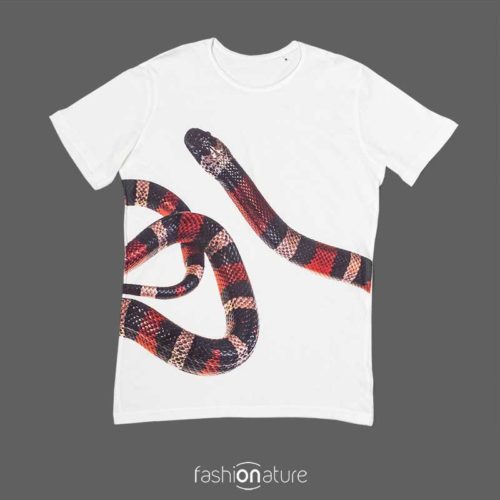 Men’s Milk Snake White T-Shirt - Fashion tshirt con il serpente falso corallo