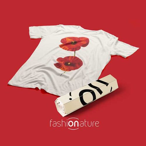 Men’s Papavero White T-Shirt - ashion Nature, 100% cotton OEKO-TEX