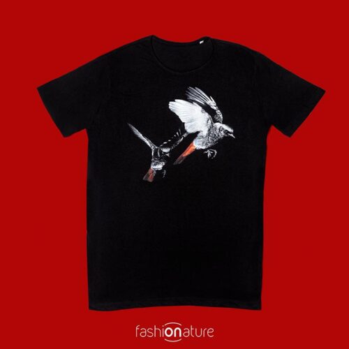 Men’s Black Redstart T-Shirt cotone OEKO-TEX