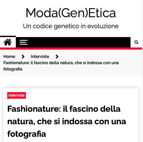 Fashionature: il fascino della natura, che si indossa con una fotografia