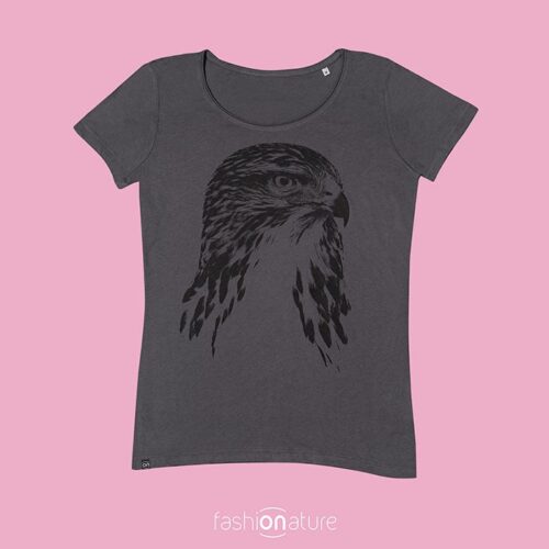 Buzzard Grey T-Shirt oeko-tex - Fashion tshirt con la Poiana Buteo Buteo