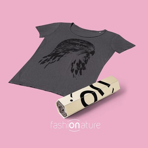 Buzzard Grey T-Shirt oeko-tex - Fashion tshirt con la Poiana Buteo Buteo
