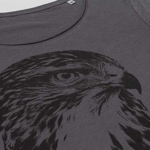 Buzzard Grey T-Shirt oeko-tex - Fashion tshirt con la Poiana Buteo Buteo