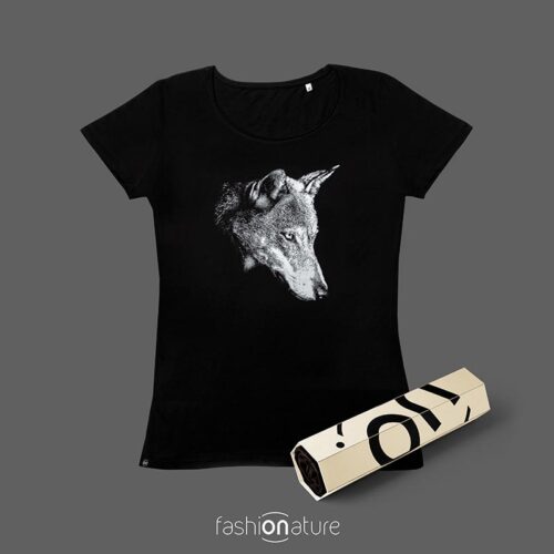 Women’s Wolf Black T-Shirt Oeko-tex